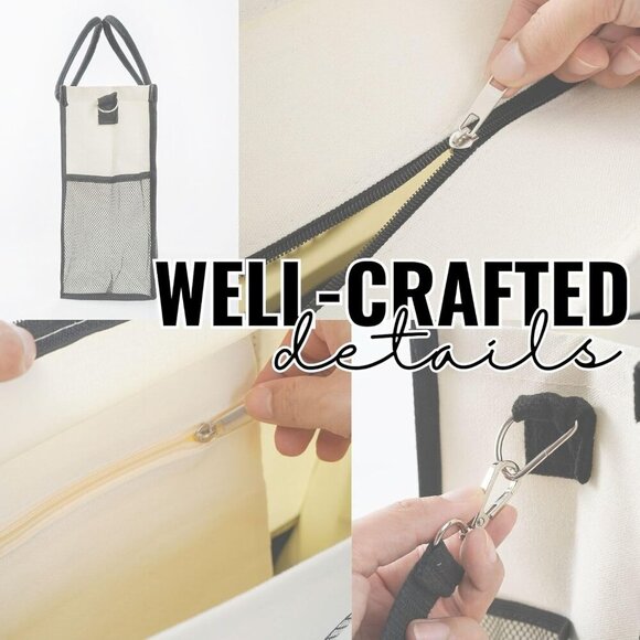 Newfoundland Dog Canvas Bag Women Mother's Day Gift with Zipper & Shoulder Strap - Picture 2 of 7